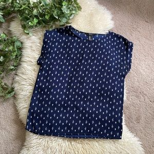 Navy blue forever 21 boxy blouse